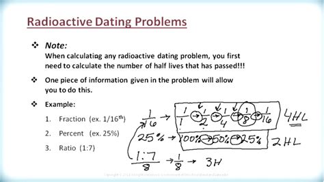 radiometric dating example problems
